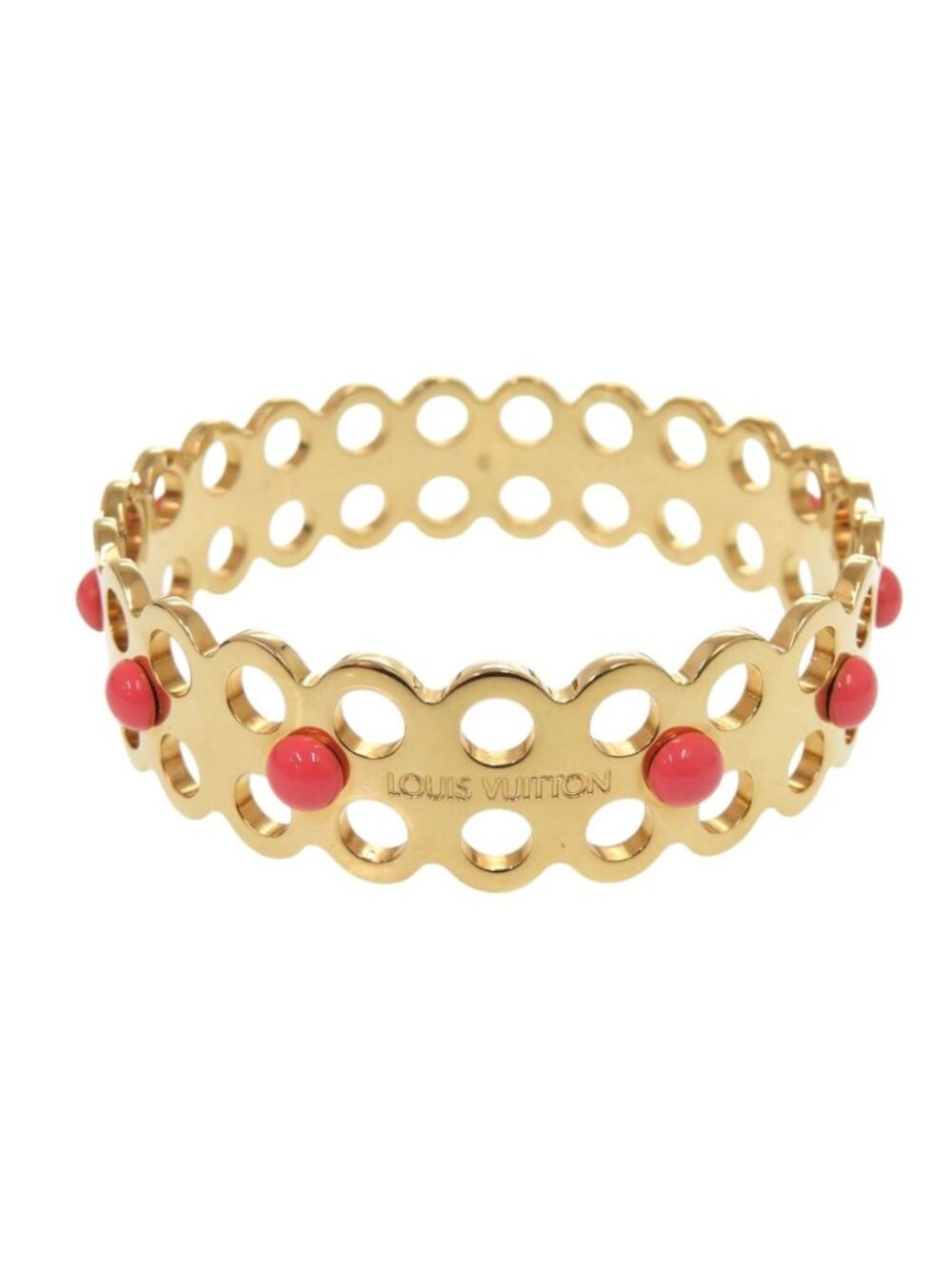 Louis Vuitton Hide and Seek Metal Gold Bangle Bracelet